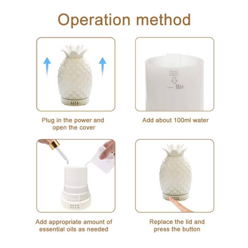 2021 new inventions unique pineapple shaped ceramic aroma diffuser