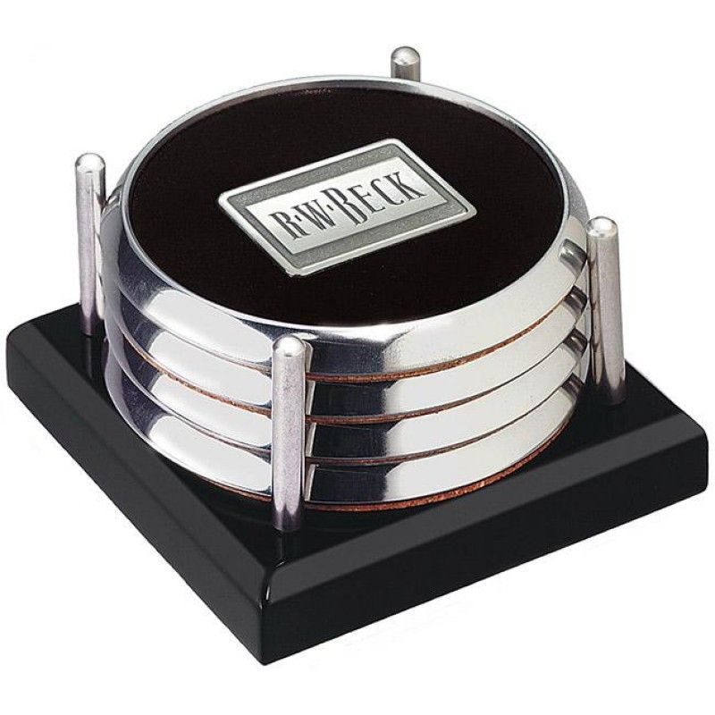 Wholesale Four Coasters with Black Acrylic Tray-[NW-91766]