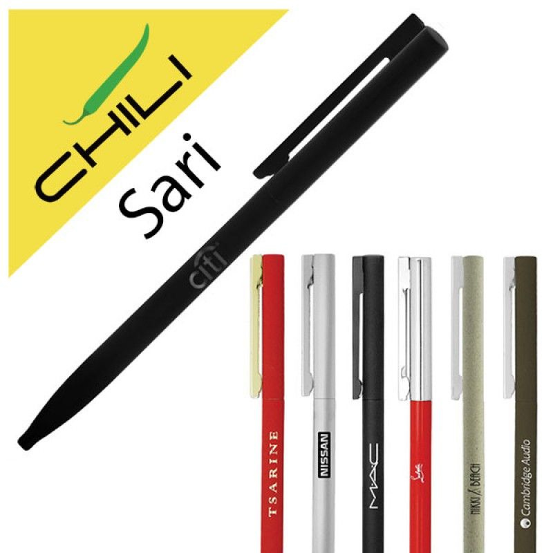 Wholesale Sari Thin Twist Metal Ballpen