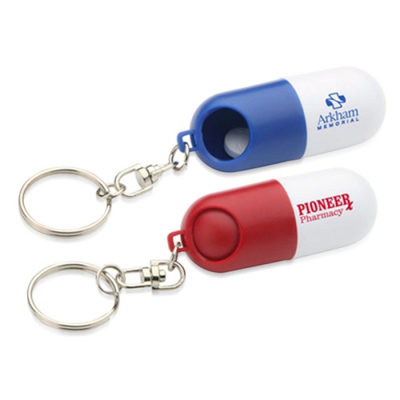Wholesale Capsule shaped Pill Holder With Keychain