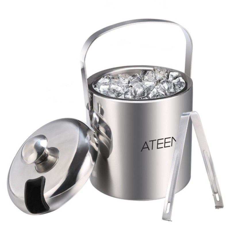 Wholesale Double Wall Stainless Steel Ice Bucket With Tweezers