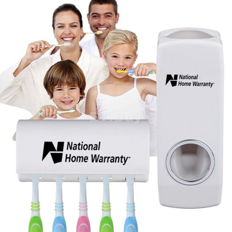 Wholesale Wall Mount Toothbrush Rack and Automatic Toothpaste Dispenser