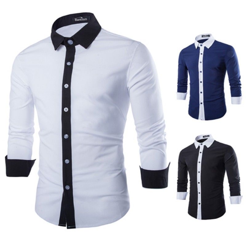 Wholesale Concise Fashion Mens Long Sleeve Shirt