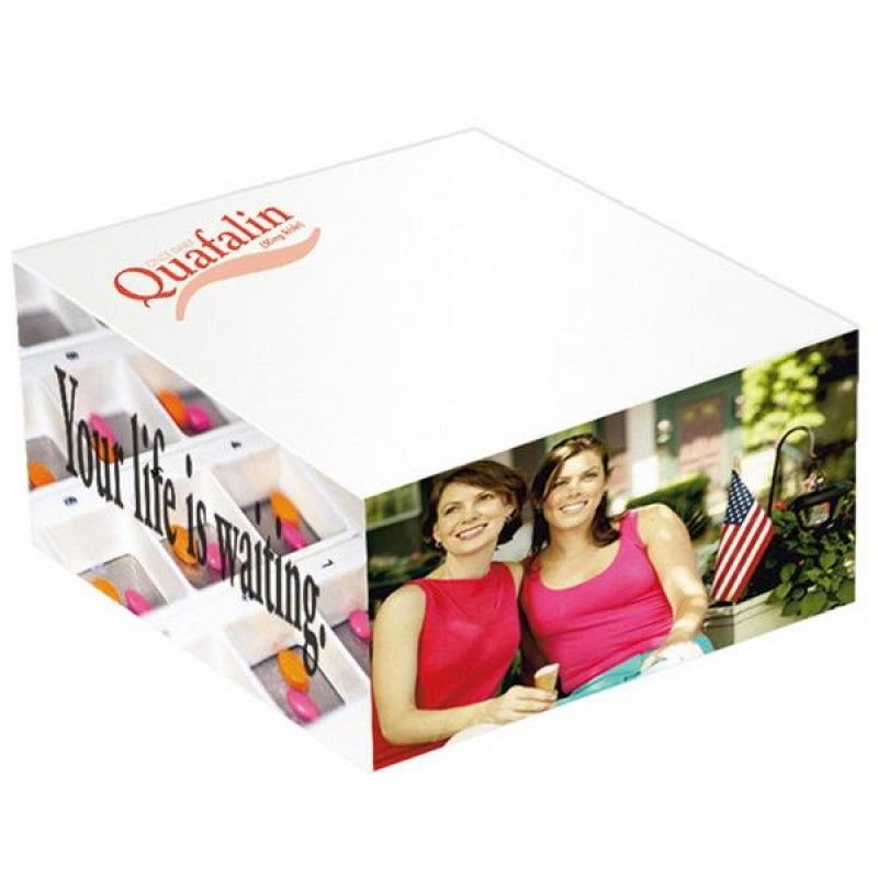 Wholesale 3&quot; x 3&quot; x 1 1/2&quot; Adhesive Cube w/ 4-Color Side Imprint-[BG-27203]