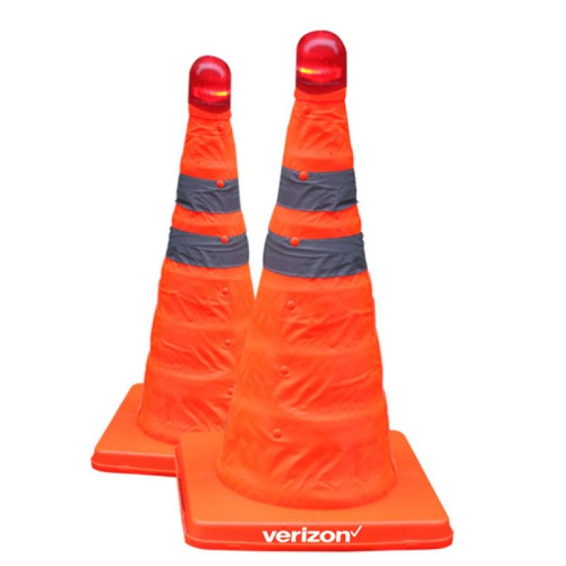 Wholesale Reflective Folding Road Cone With Top Light