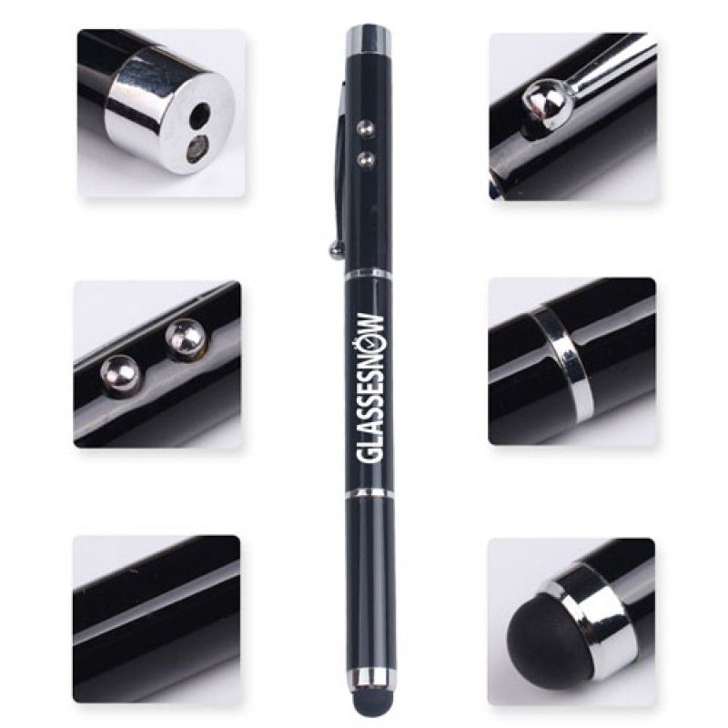 Wholesale Eco-friendly black metallic LED ballpen