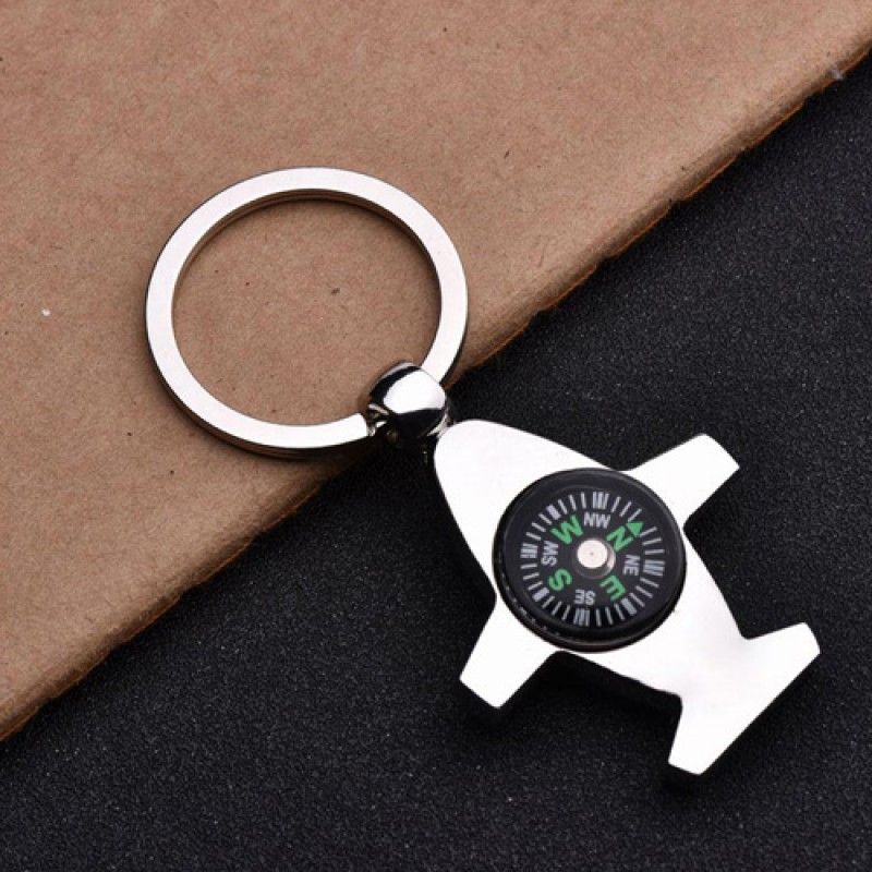 Wholesale Plane Shaped Compass Keychain