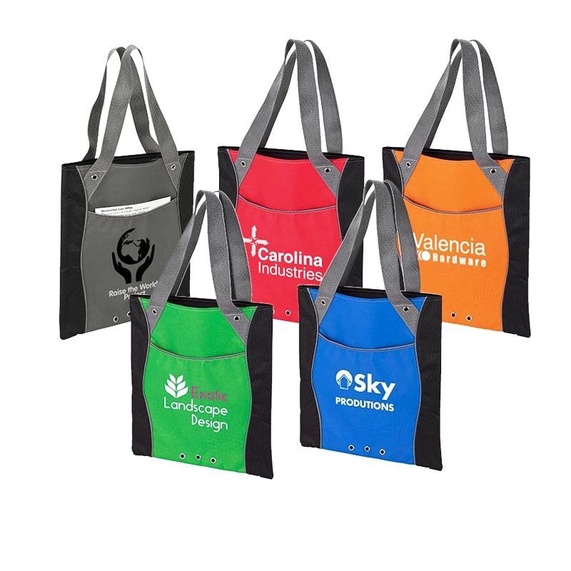 Wavy Color Accent Tote Bag