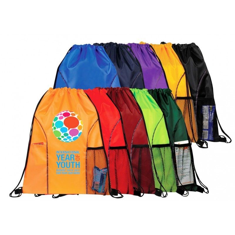 Dual Pocket Drawstring Backpack