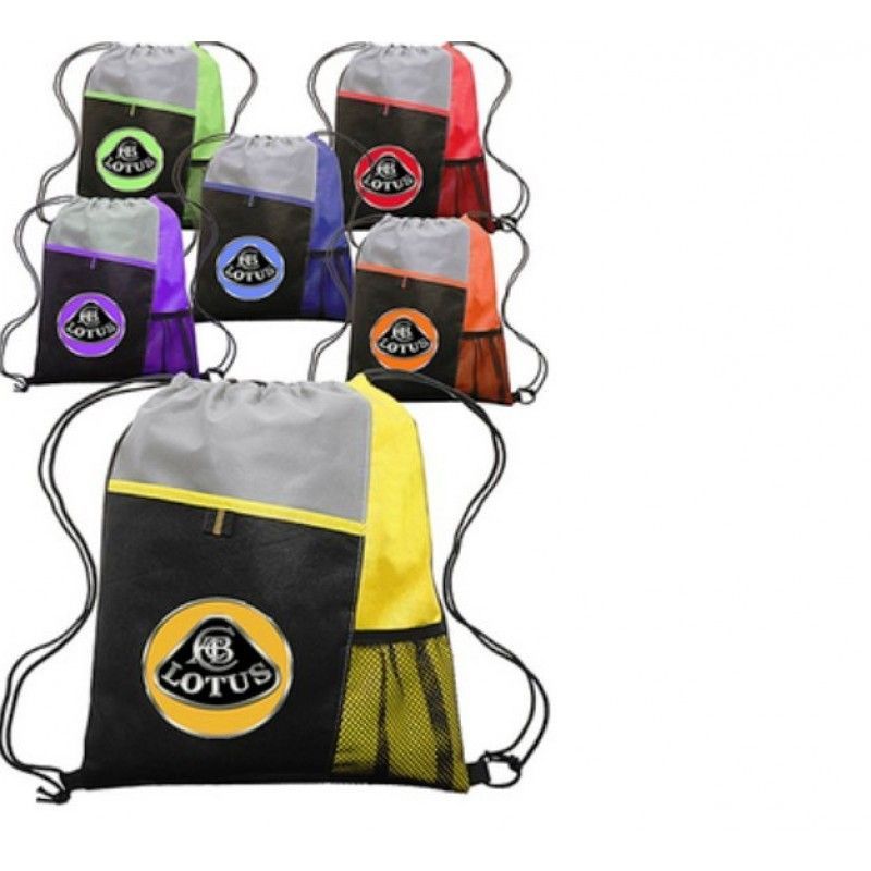 Mesh Pocket Promotional Drawstring Backpacks