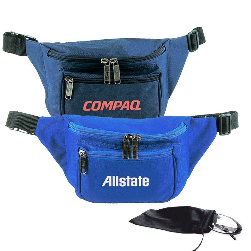 Fanny Pack With 3 Zipper Compartments & Piping Trim