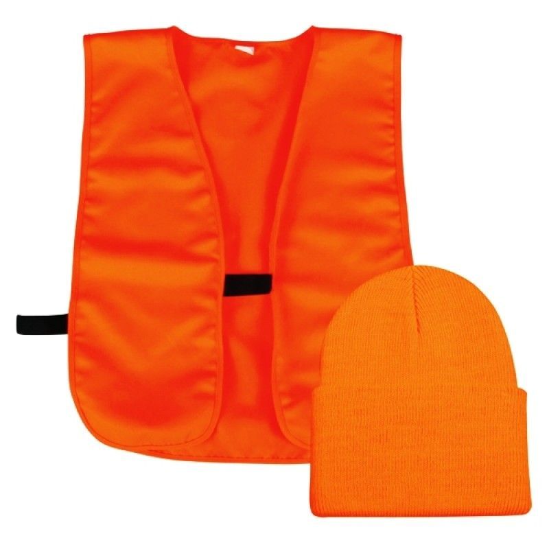 Blaze Orange Knit Cap & Vest Combo