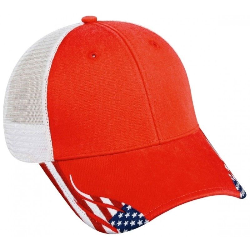 Structured Low Profile American Flag Cap W/ Mesh Back