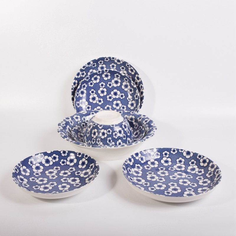 Ceramic Dinner Set Strengthen Porcelain Blue and White Dinnerware Wholesale Plate Sets