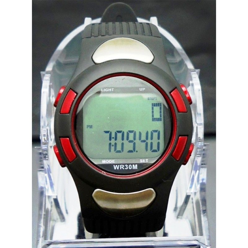 Black/Red Ibank Heart Rate Monitor Watch With Pedometer