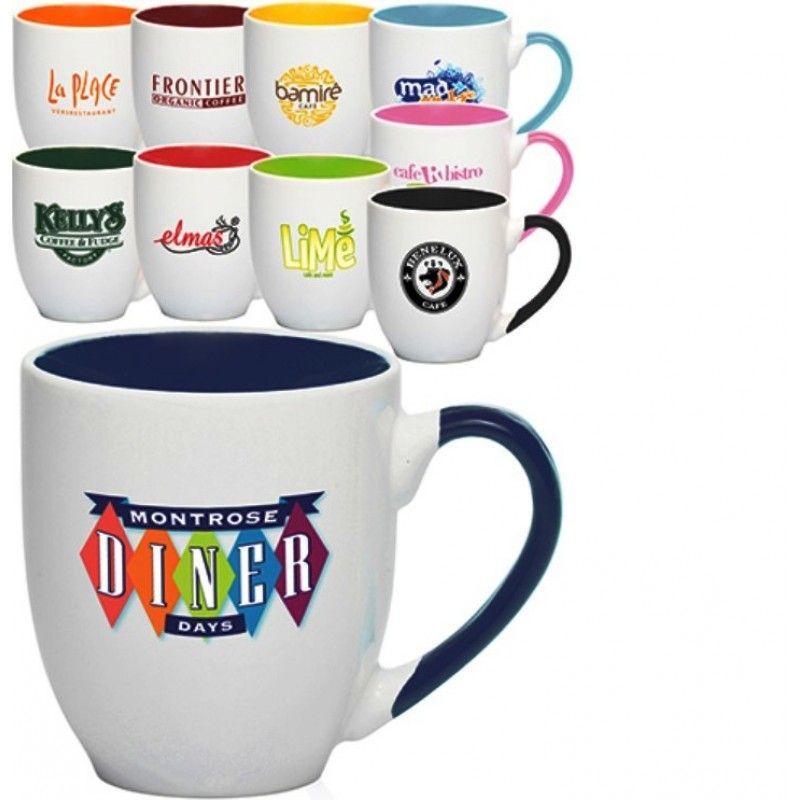 16 Oz. Miami Two-Tone Personalized Bistro Mugs