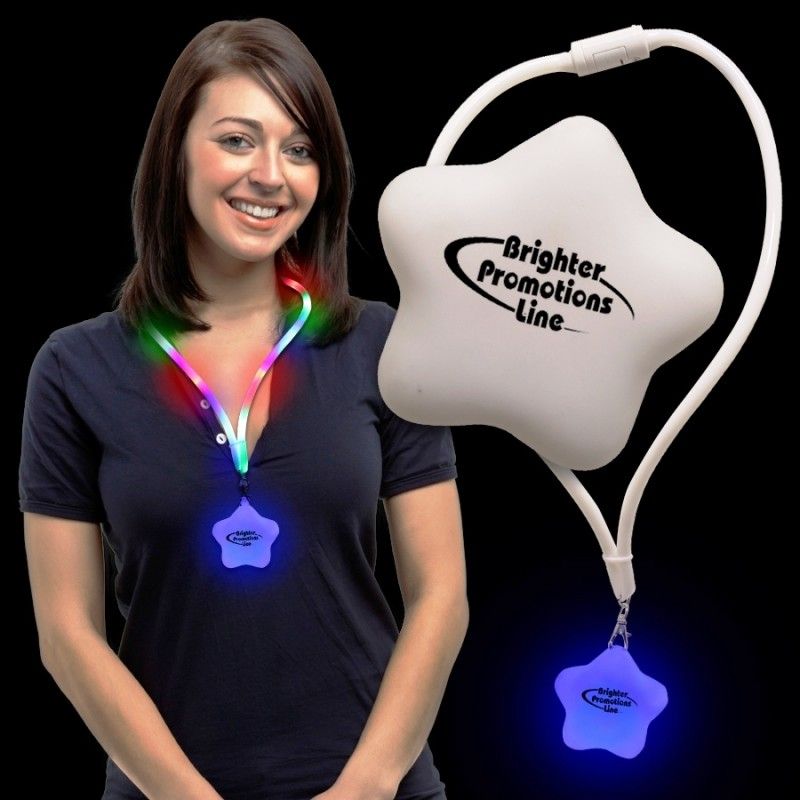 Promotional Star Light Up Lanyard Necklace