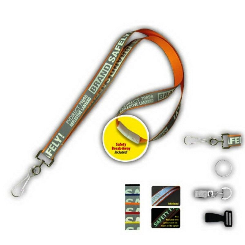 Promotional Safety Reflective Lanyard - 5/8" Wide