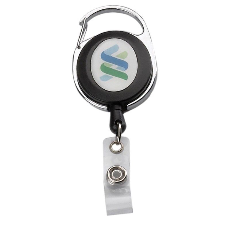 Promotional 30" Cord Square Retractable Badge Reel With Metal Clip (Multicolor)