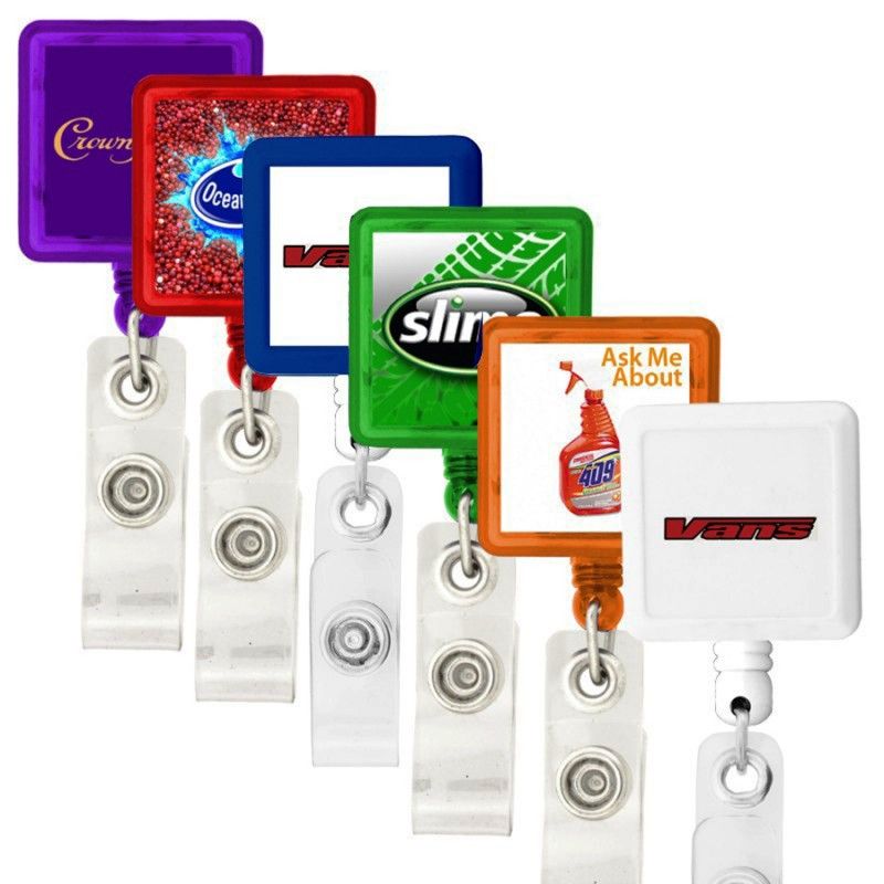 Promotional Square Shaped Retractable Badge Holder