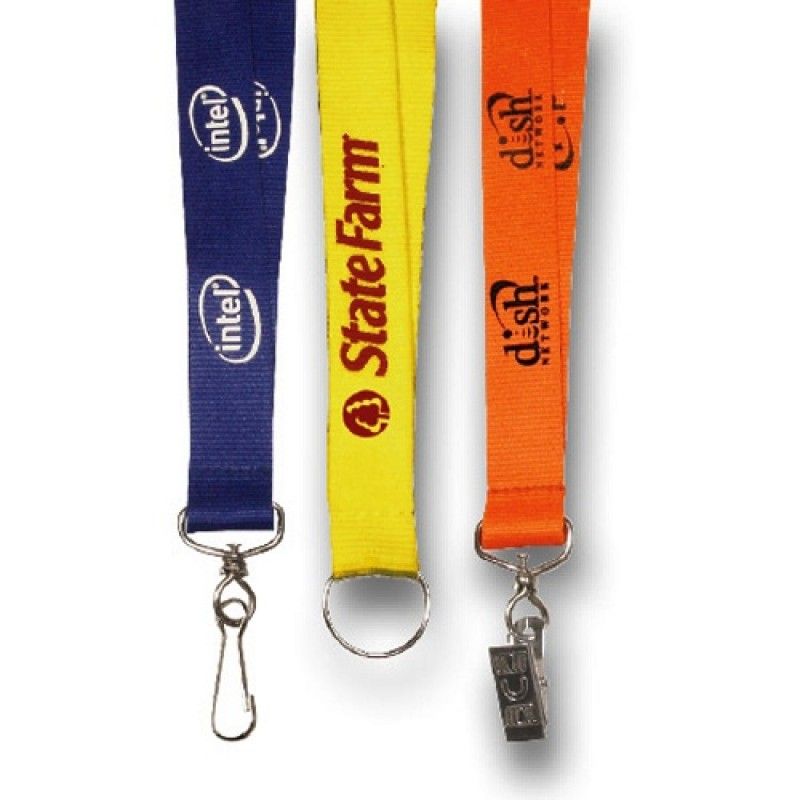 Promotional 3/4" Polyester Lanyard With Bulldog Clip