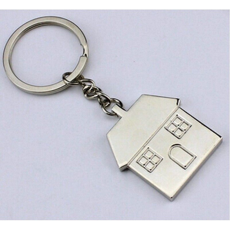 Promotional metal house keychain