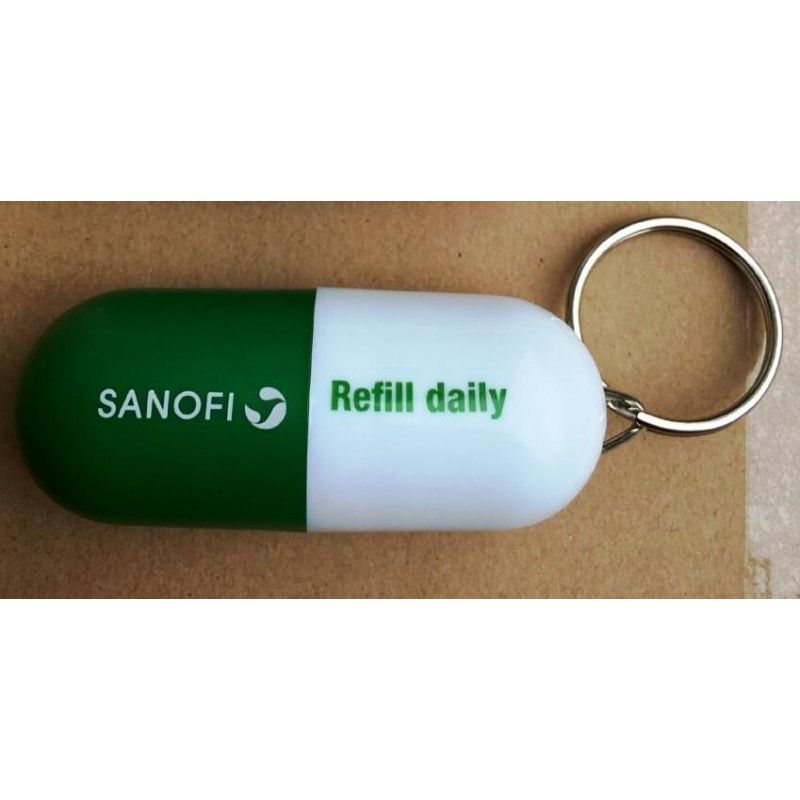 Promotional Plastic Capsule Shaped Keychain