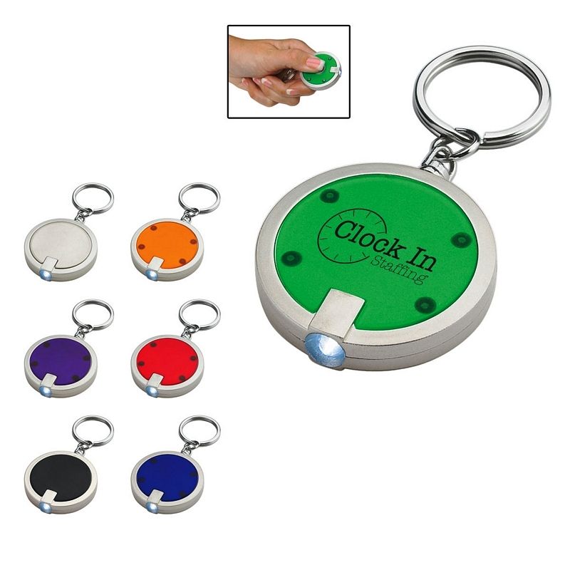 Promotional Round Squeeze LED Key Chain