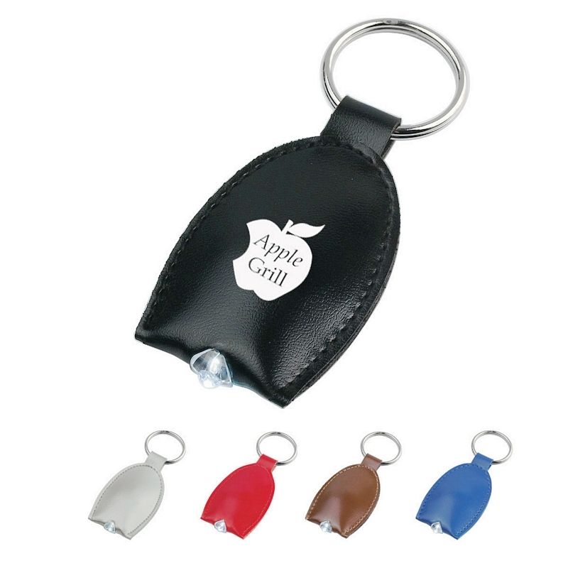 Promotional Leather Look Led Key Tag