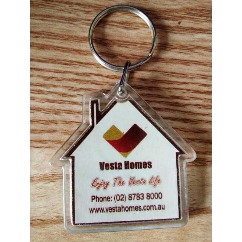 Promotional Plastic House Shaped Acrylic Keychain