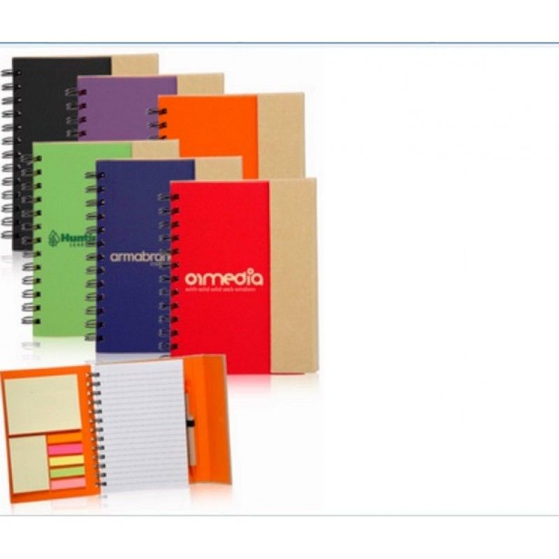 Promotional Eco Flip Top Notebooks with Sticky Notes