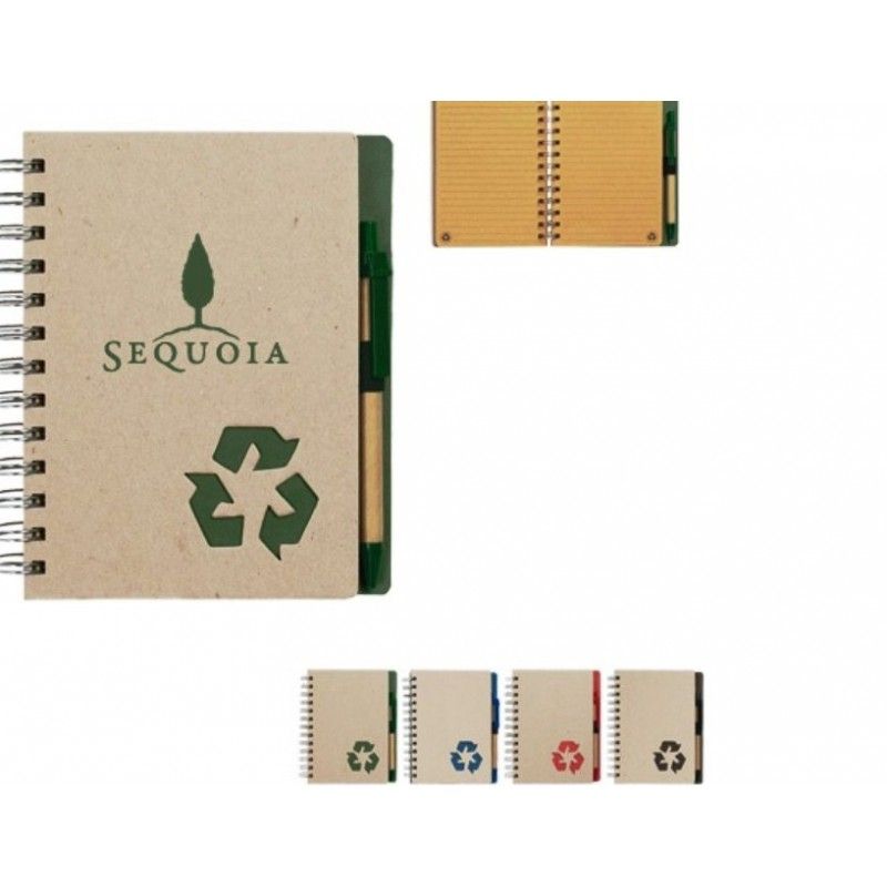 Promotional Eco-Rich 5" X 7" Spiral Notebook & Pen