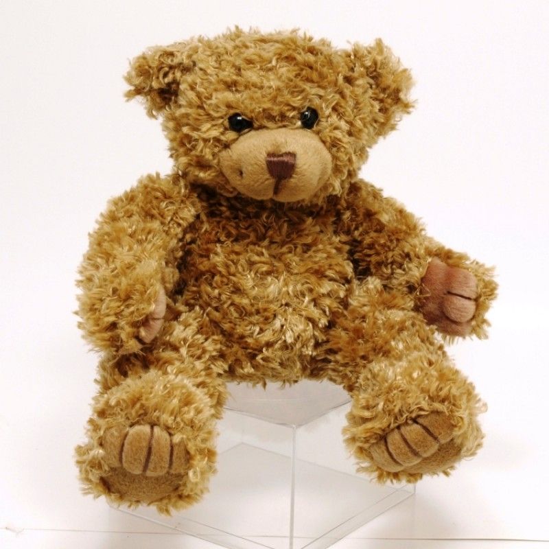 Promotional 8" Curly Bear Stuffed Animal- Brown