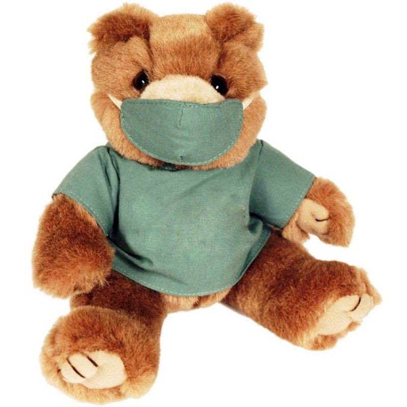 Promotional 8" Green Scrub Bear