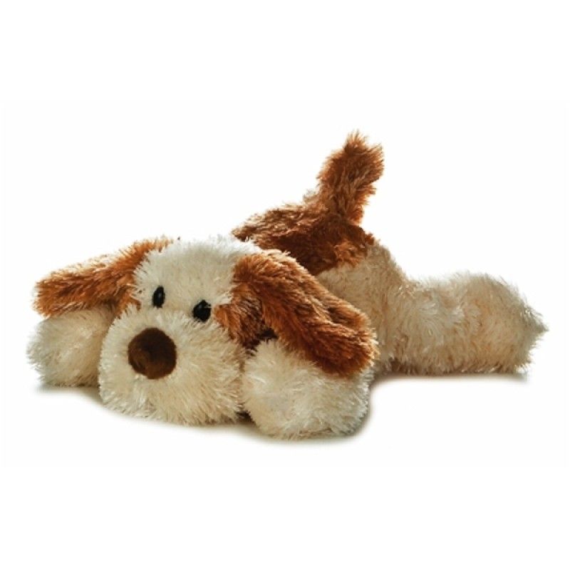 Promotional 8" Scruff The Brown And Tan Stuffed Dog