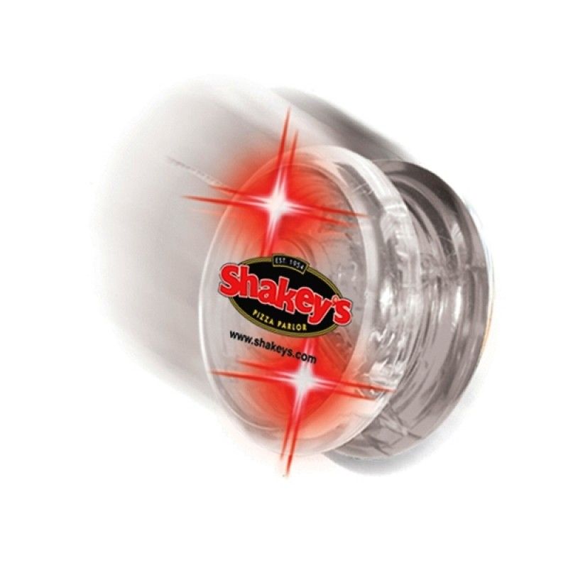 Promotional Clear Twirlglo Yo-yo W/ Red LED