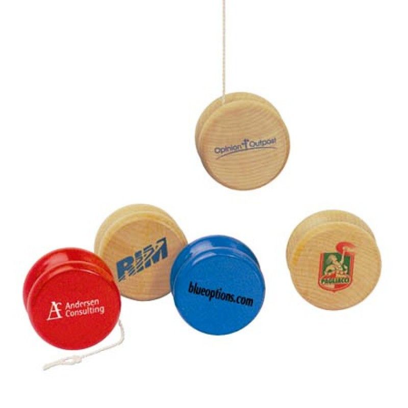 Promotional Natural Finish Wooden Yoyo - Laser