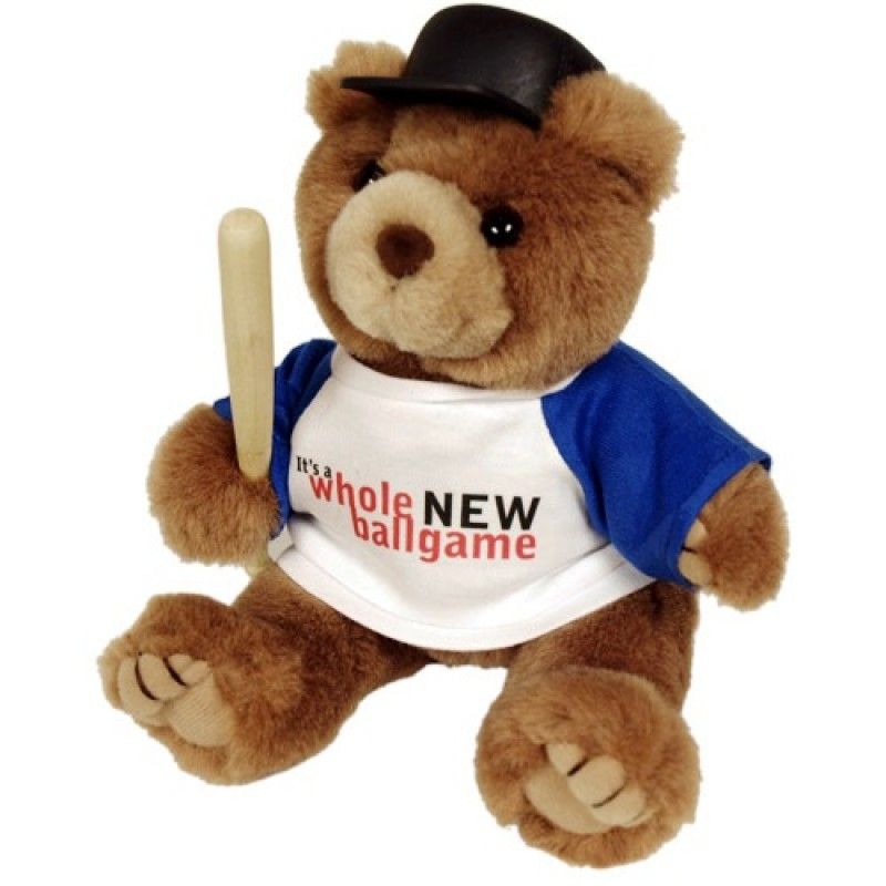 Promotional 8" Baseball Bear W/Sound Chip